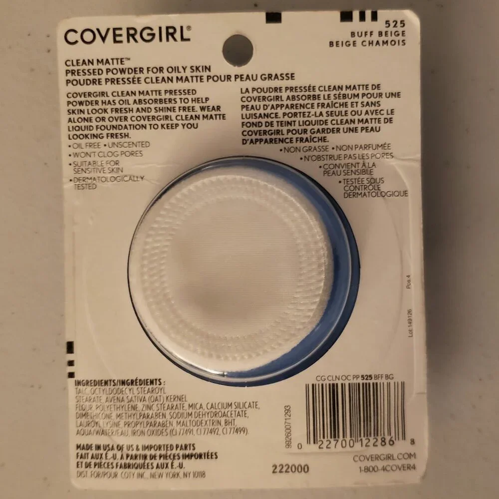 Buff Beige Covergirl CG Clean Matte Pressed Powder 525 Buff Beige Compact Sealed